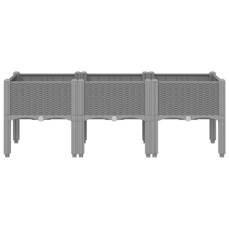 Casa si Gradina - Gradinarit si plante - Plante si ghivece - Ghivece si suporturi - Jardiniera de gradina cu picioare, gri deschis, 120x40x42cm, PP - Infinity.ro