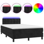Casa si Gradina - Mobilier - Paturi si accesorii - Paturi - Pat cu arcuri, saltea si LED, negru, 120x190 cm, catifea - Infinity.ro