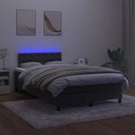 Casa si Gradina - Mobilier - Paturi si accesorii - Paturi - Pat cu arcuri, saltea si LED, negru, 120x190 cm, catifea - Infinity.ro