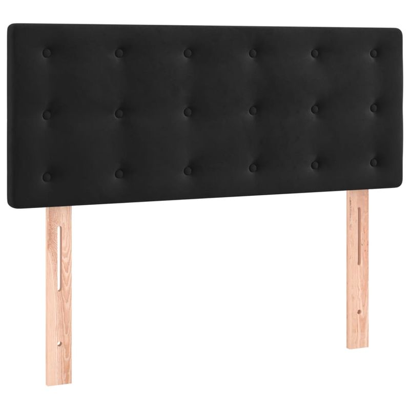 Casa si Gradina - Mobilier - Paturi si accesorii - Paturi - Pat cu arcuri, saltea si LED, negru, 120x190 cm, catifea - Infinity.ro