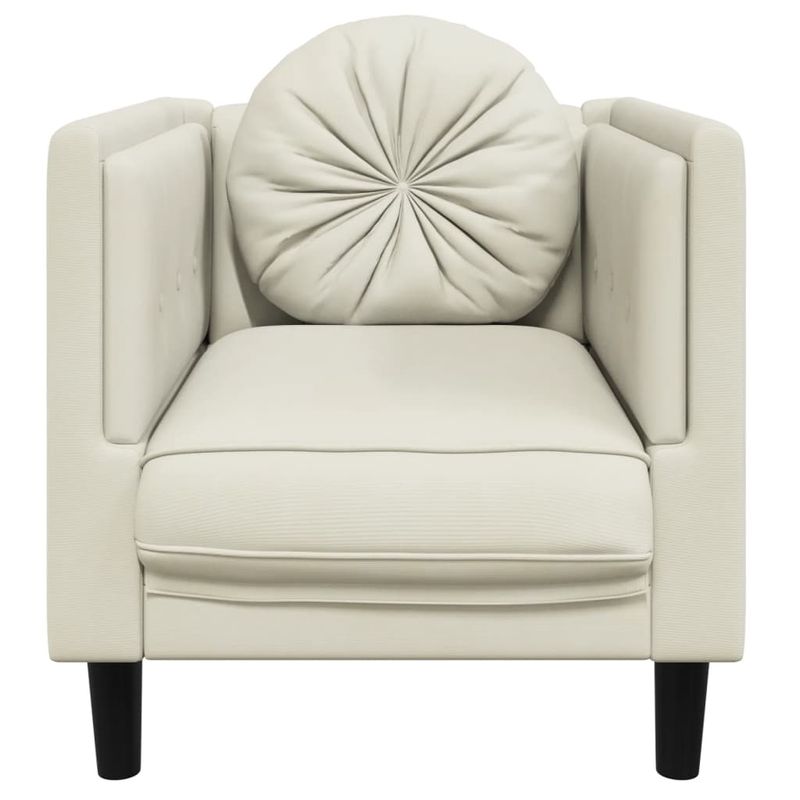 Casa si Gradina - Mobilier - Scaune si fotolii - Fotolii - Fotoliu canapea cu perna, crem, catifea - Infinity.ro