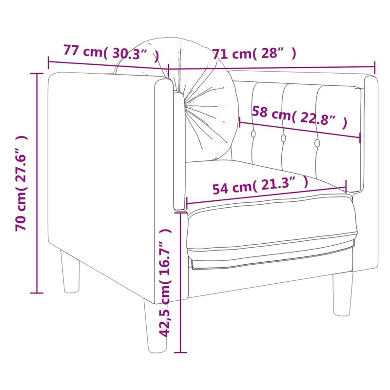 Casa si Gradina - Mobilier - Scaune si fotolii - Fotolii - Fotoliu canapea cu perna, crem, catifea - Infinity.ro