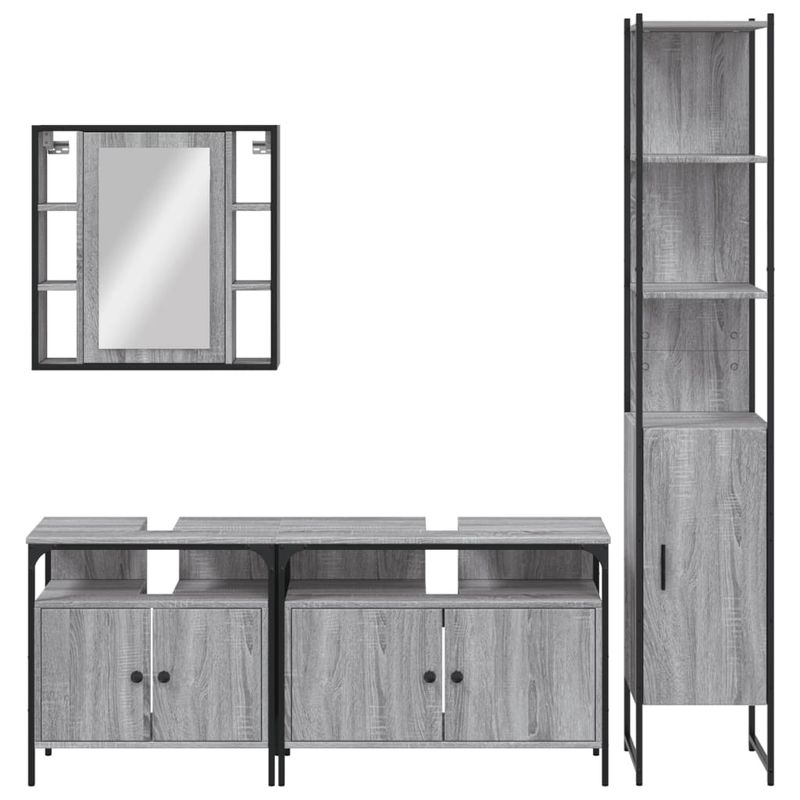Casa si Gradina - Mobilier - Seturi de mobilier - Seturi baie - Set dulapuri de baie, 4 piese, gri sonoma, lemn prelucrat - Infinity.ro
