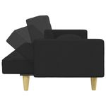 Casa si Gradina - Mobilier - Canapele si coltare - Canapele - Canapea extensibila cu pernuta și taburet 2locuri negru textil, model cu cotieră" - Infinity.ro