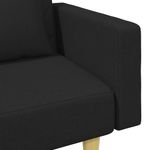 Casa si Gradina - Mobilier - Canapele si coltare - Canapele - Canapea extensibila cu pernuta și taburet 2locuri negru textil, model cu cotieră" - Infinity.ro