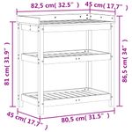 Casa si Gradina - Gradinarit si plante - Plante si ghivece - Ghivece si suporturi - Masa de plantare cu rafturi maro 82,5x45x86,5 cm lemn masiv pin - Infinity.ro