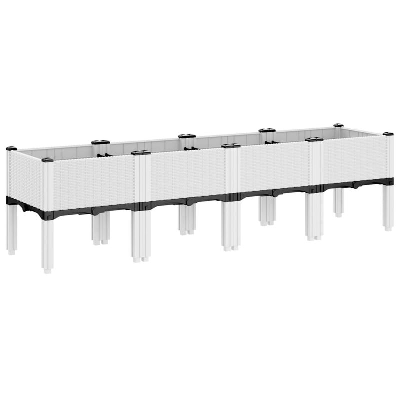 Casa si Gradina - Gradinarit si plante - Plante si ghivece - Ghivece si suporturi - Jardiniera de gradina cu picioare, alb, 160x40x42 cm, PP - Infinity.ro