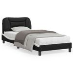 Casa si Gradina - Mobilier - Paturi si accesorii - Paturi - Cadru de pat cu lumini LED negru/alb 90x190 cm piele ecologica - Infinity.ro