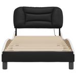 Casa si Gradina - Mobilier - Paturi si accesorii - Paturi - Cadru de pat cu lumini LED negru/alb 90x190 cm piele ecologica - Infinity.ro