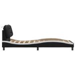 Casa si Gradina - Mobilier - Paturi si accesorii - Paturi - Cadru de pat cu lumini LED negru/alb 90x190 cm piele ecologica - Infinity.ro