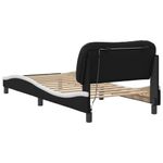 Casa si Gradina - Mobilier - Paturi si accesorii - Paturi - Cadru de pat cu lumini LED negru/alb 90x190 cm piele ecologica - Infinity.ro