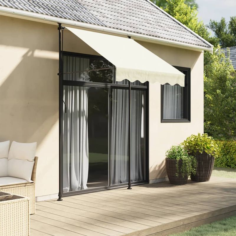 Casa si Gradina - Gradina si terasa - Umbrele si pavilioane - Umbrele - Copertina retractabila, crem, 150x150 cm, tesatura si otel - Infinity.ro