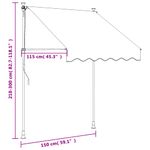 Casa si Gradina - Gradina si terasa - Umbrele si pavilioane - Umbrele - Copertina retractabila, crem, 150x150 cm, tesatura si otel - Infinity.ro