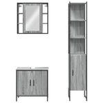 Casa si Gradina - Mobilier - Seturi de mobilier - Seturi baie - Set dulapuri de baie, 3 piese, gri sonoma, lemn prelucrat - Infinity.ro