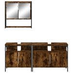 Casa si Gradina - Mobilier - Seturi de mobilier - Seturi baie - Set mobilier de baie, 3 piese, stejar fumuriu, lemn prelucrat - Infinity.ro