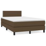 Casa si Gradina - Mobilier - Paturi si accesorii - Paturi - Pat cu arcuri, saltea si LED, maro inchis, 120x190 cm, textil - Infinity.ro