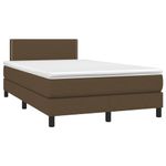 Casa si Gradina - Mobilier - Paturi si accesorii - Paturi - Pat cu arcuri, saltea si LED, maro inchis, 120x190 cm, textil - Infinity.ro
