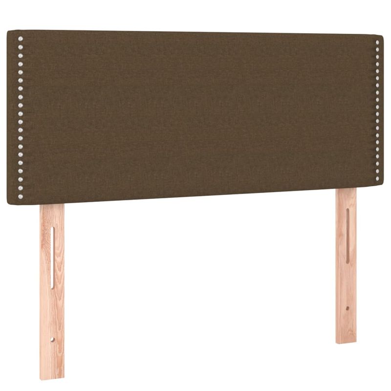 Casa si Gradina - Mobilier - Paturi si accesorii - Paturi - Pat cu arcuri, saltea si LED, maro inchis, 120x190 cm, textil - Infinity.ro