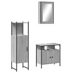 Casa si Gradina - Mobilier - Seturi de mobilier - Seturi baie - Set mobilier de baie, 3 piese, gri sonoma, lemn prelucrat - Infinity.ro