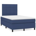 Casa si Gradina - Mobilier - Paturi si accesorii - Paturi - Pat cu arcuri, saltea si LED, albastru, 120x190 cm, textil - Infinity.ro