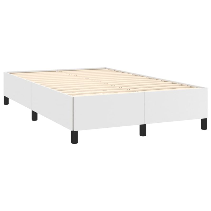 Casa si Gradina - Mobilier - Paturi si accesorii - Paturi - Pat box spring cu saltea, alb, 120x190 cm, piele ecologica - Infinity.ro