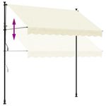 Casa si Gradina - Gradina si terasa - Umbrele si pavilioane - Umbrele - Copertina retractabila, crem, 250x150 cm, tesatura si otel - Infinity.ro