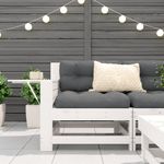 Casa si Gradina - Gradina si terasa - Mobilier exterior - Canapele si fotolii gradina - Canapea cu cotiera de gradina, cu masa laterala, lemn masiv pin, lemn de pin alb - Infinity.ro