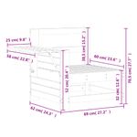 Casa si Gradina - Gradina si terasa - Mobilier exterior - Canapele si fotolii gradina - Canapea cu cotiera de gradina, cu masa laterala, lemn masiv pin, lemn de pin alb - Infinity.ro