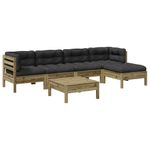 Casa si Gradina - Gradina si terasa - Mobilier exterior - Seturi mobila gradina - Set canapele de gradina cu perne, 6 piese, lemn de pin tratat - Infinity.ro