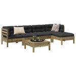 Casa si Gradina - Gradina si terasa - Mobilier exterior - Seturi mobila gradina - Set canapele de gradina cu perne, 6 piese, lemn de pin tratat - Infinity.ro