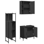 Casa si Gradina - Mobilier - Seturi de mobilier - Seturi baie - Set dulapuri de baie, 3 piese, negru, lemn prelucrat - Infinity.ro