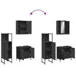 Casa si Gradina - Mobilier - Seturi de mobilier - Seturi baie - Set dulapuri de baie, 3 piese, negru, lemn prelucrat - Infinity.ro