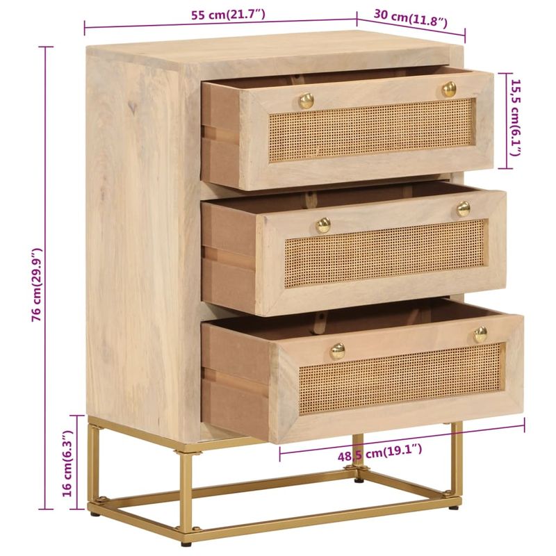 Casa si Gradina - Mobilier - Dulapuri si sifoniere - Dulapuri - Dulap cu sertare 55x30x76 cm, lemn masiv de mango si fier - Infinity.ro
