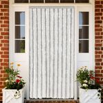 Casa si Gradina - Textile si covoare - Perdele si draperii - Perdele - Perdea pentru insecte, gri deschis si alb, 56x185 cm, chenille - Infinity.ro