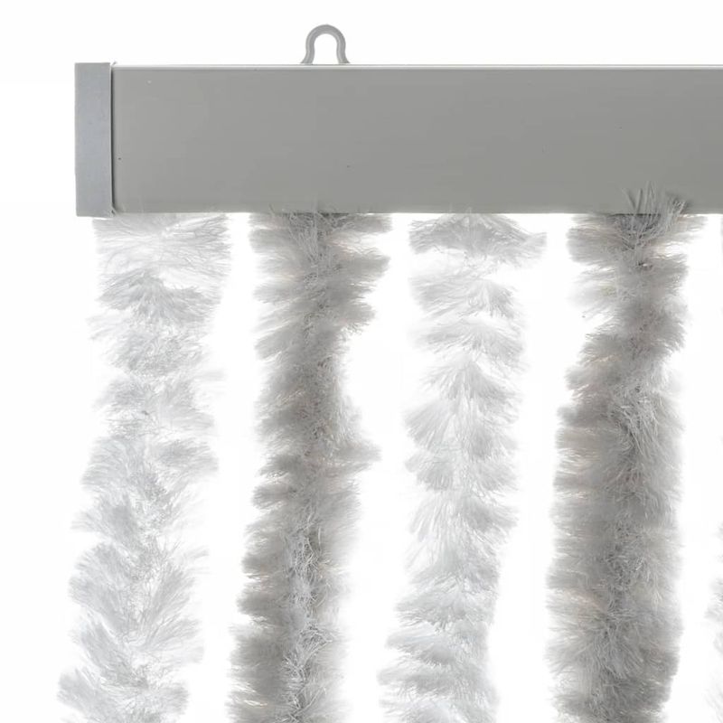 Casa si Gradina - Textile si covoare - Perdele si draperii - Perdele - Perdea pentru insecte, gri deschis si alb, 56x185 cm, chenille - Infinity.ro