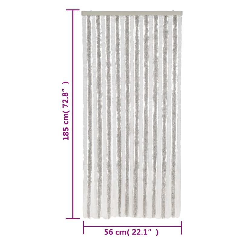 Casa si Gradina - Textile si covoare - Perdele si draperii - Perdele - Perdea pentru insecte, gri deschis si alb, 56x185 cm, chenille - Infinity.ro