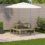 Casa si Gradina - Gradina si terasa - Mobilier exterior - Mese gradina - Masa de picnic, 110x134x75 cm, lemn impregnat de pin - Infinity.ro