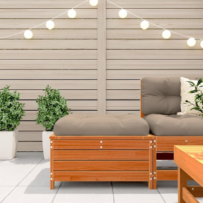 Casa si Gradina - Gradina si terasa - Mobilier exterior - Canapele si fotolii gradina - Taburet de gradina, maro ceruit, 62x63,5x32 cm, lemn masiv pin - Infinity.ro