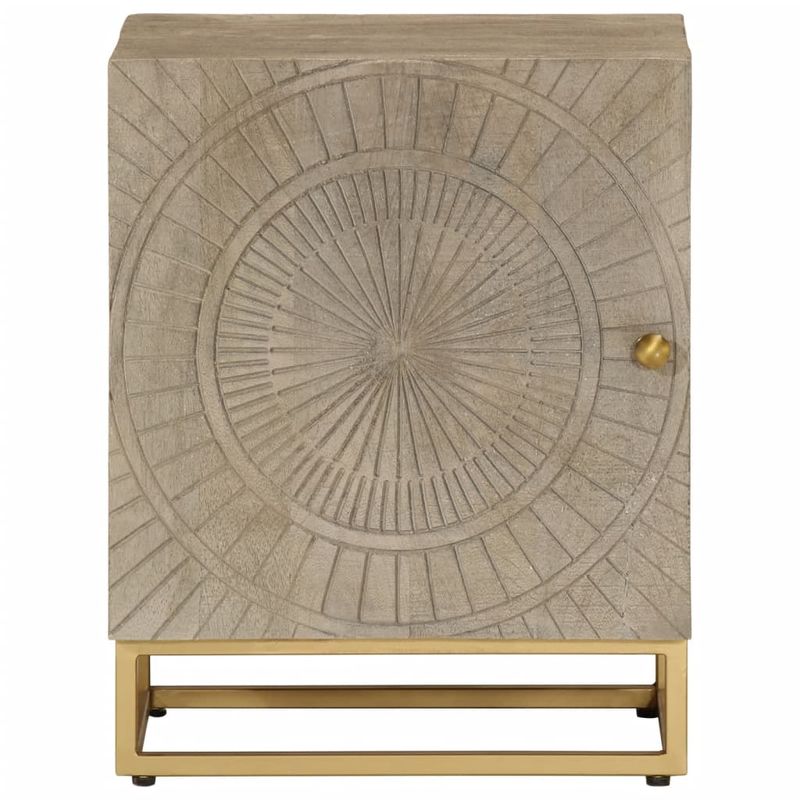 Casa si Gradina - Mobilier - Comode si corpuri - Noptiere - Noptiera, neagra, 40x30x50 cm, lemn masiv de mango si fier - Infinity.ro