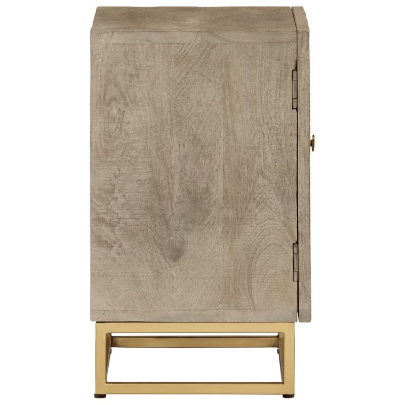 Casa si Gradina - Mobilier - Comode si corpuri - Noptiere - Noptiera, neagra, 40x30x50 cm, lemn masiv de mango si fier - Infinity.ro