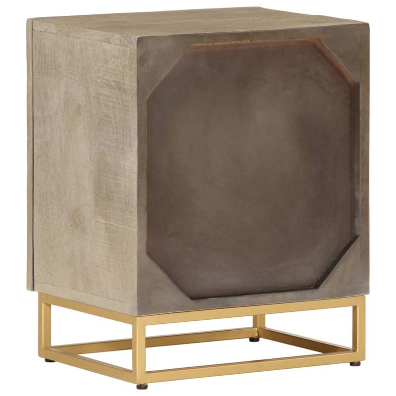 Casa si Gradina - Mobilier - Comode si corpuri - Noptiere - Noptiera, neagra, 40x30x50 cm, lemn masiv de mango si fier - Infinity.ro