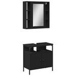 Casa si Gradina - Mobilier - Seturi de mobilier - Seturi baie - Set mobilier de baie, 2 piese, negru, lemn compozit - Infinity.ro