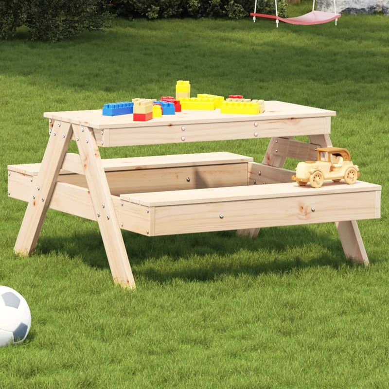 Casa si Gradina/Gradina si terasa/Mobilier exterior/Mese gradina - Masa de picnic pentru copii, 88x97x52 cm, lemn masiv de pin - Infinity.ro
