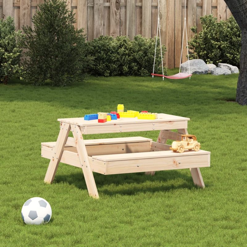 Casa si Gradina/Gradina si terasa/Mobilier exterior/Mese gradina - Masa de picnic pentru copii, 88x97x52 cm, lemn masiv de pin - Infinity.ro