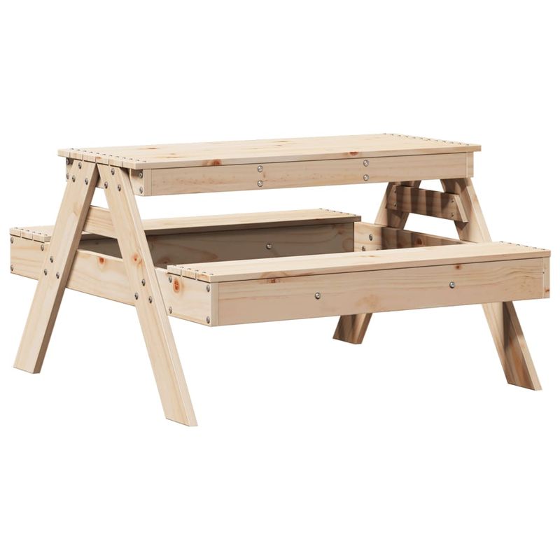 Casa si Gradina/Gradina si terasa/Mobilier exterior/Mese gradina - Masa de picnic pentru copii, 88x97x52 cm, lemn masiv de pin - Infinity.ro
