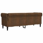Casa si Gradina - Mobilier - Canapele si coltare - Canapele - Canapea Chesterfield cu 3 locuri, maro, material textil - Infinity.ro