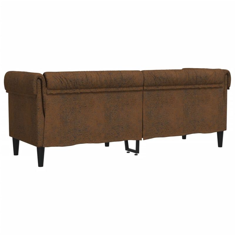 Casa si Gradina - Mobilier - Canapele si coltare - Canapele - Canapea Chesterfield cu 3 locuri, maro, material textil - Infinity.ro