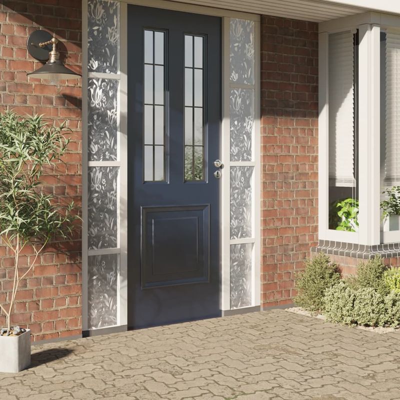 Casa si Gradina - Constructii - Ferestre si accesorii - Accesorii ferestre - Folie fereastra, 4 buc., mată, model floral, PVC, lăţime 60 cm - Infinity.ro