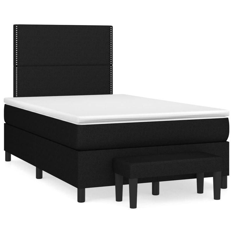 Casa si Gradina - Mobilier - Paturi si accesorii - Paturi - Pat box spring cu saltea, negru, 120x190 cm, catifea - Infinity.ro