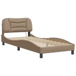 Casa si Gradina - Mobilier - Paturi si accesorii - Paturi - Cadru de pat cu lumini LED cappuccino 90x200 cm piele ecologica - Infinity.ro